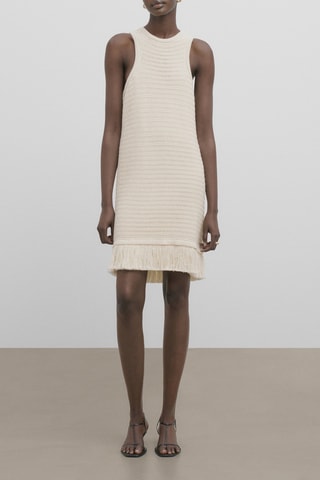 Korte Geweven Jurk - Wit