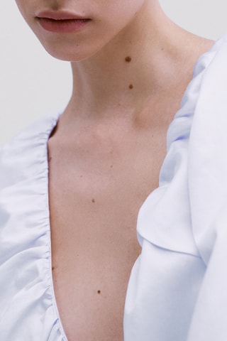 Korte Jurk met Pofmouwen - Studio - Lichtblauw