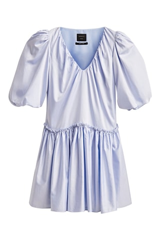 Korte Jurk met Pofmouwen - Studio - Lichtblauw