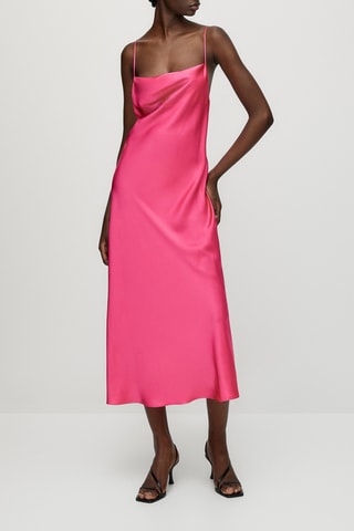 Satijnen Fuchsia Jurk - Fuchsia