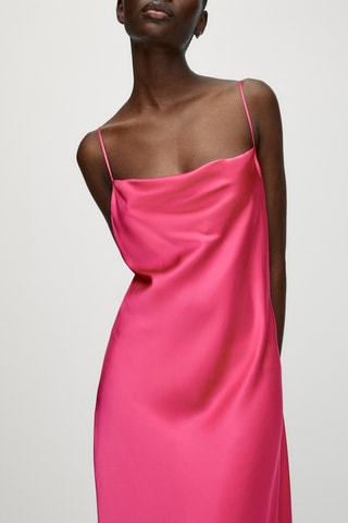 Satijnen Fuchsia Jurk - Fuchsia