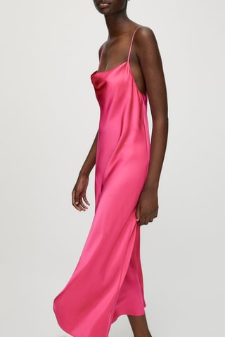 Satijnen Fuchsia Jurk - Fuchsia