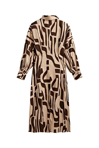 Lange Jurk met Geometrische Print - Beige