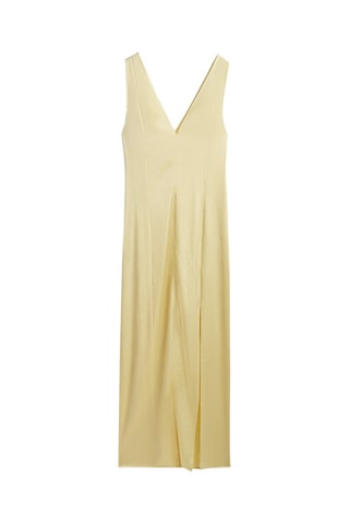 Slipdress Split aan de onderkant - Geel