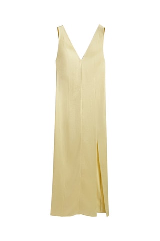 Slipdress Split aan de onderkant - Geel