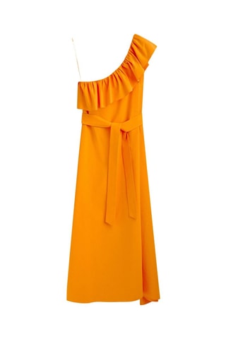 Asymmetrische Wollen Jurk - Oranje