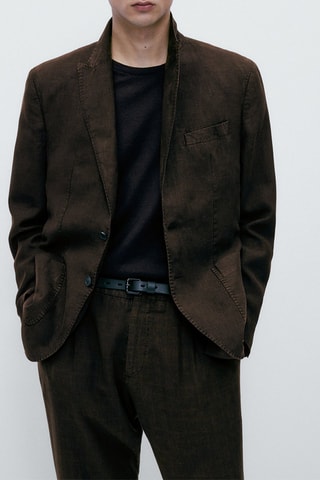 Veste de costume teinté faux carreaux - Marron