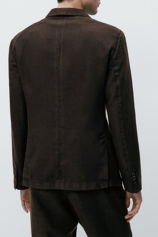 Veste de costume teinté faux carreaux - Marron