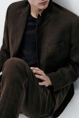 Veste de costume teinté faux carreaux - Marron