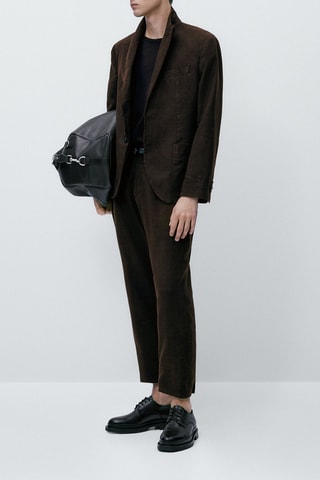 Veste de costume teinté faux carreaux - Marron