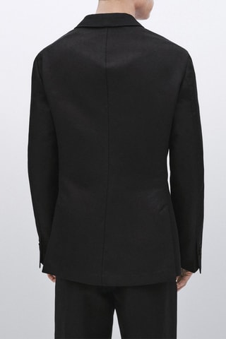 Veste de costume avec du coton et du lin - Studio - Noir