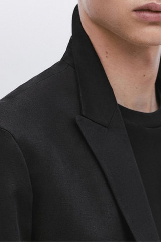 Veste de costume avec du coton et du lin - Studio - Noir