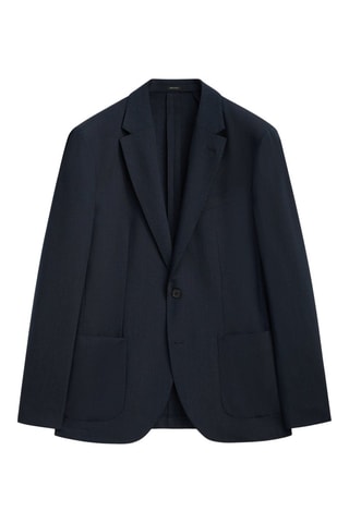 Veste de costume en laine mélangée avec 5% de coton - Bleu