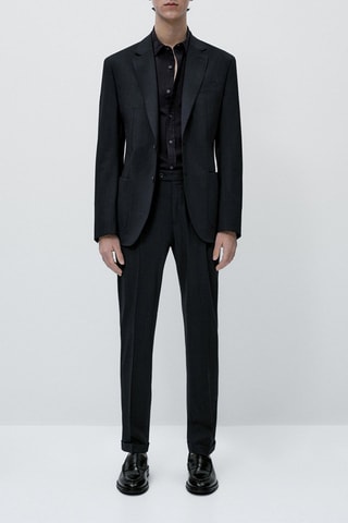 Veste de costume en laine mélangée avec 5% de coton - Bleu