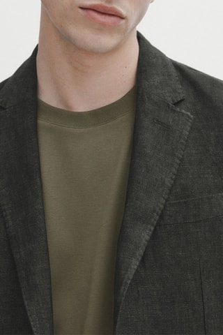 Veste de costume en lin délavé - Vert
