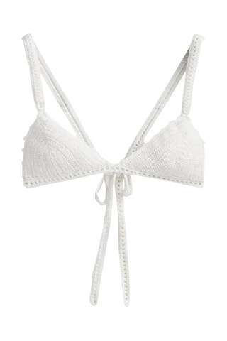 Ensemble bikini maille crochet - Blanc