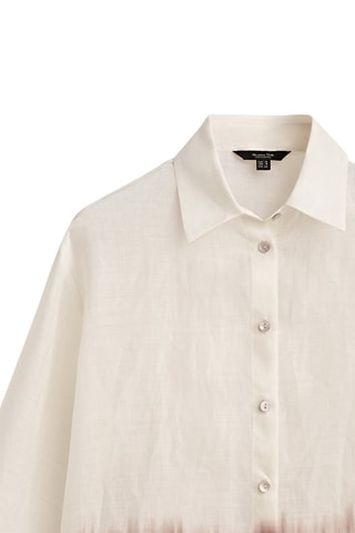 Chemisier 100% ramie bas tie-dye - Ecru et marron