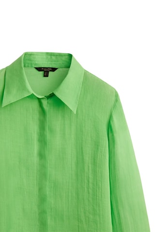 Ramie Blouse met Details bij de Mouwuiteinden - Lichtgroen