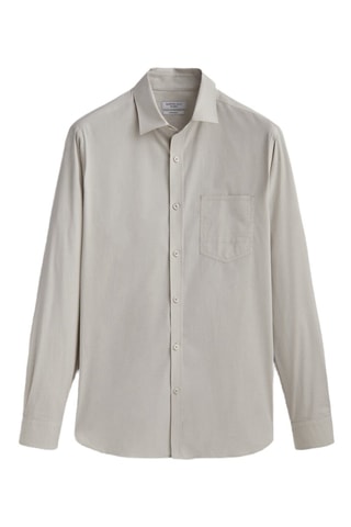 Chemise ample en laine - Gris clair