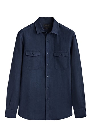 Chemise en lin - Bleu marine