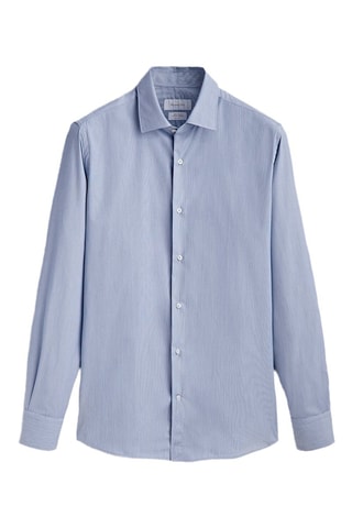 Chemise slim en lin - Bleu marine