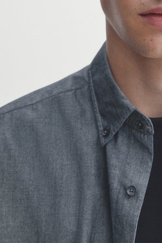 Chemise regular en laine - Bleu clair chiné