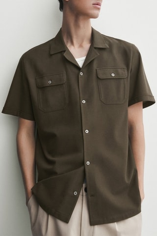 Chemise en cuir de mouton - Kaki