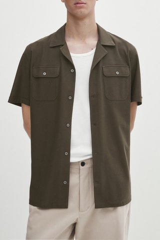 Chemise en cuir de mouton - Kaki