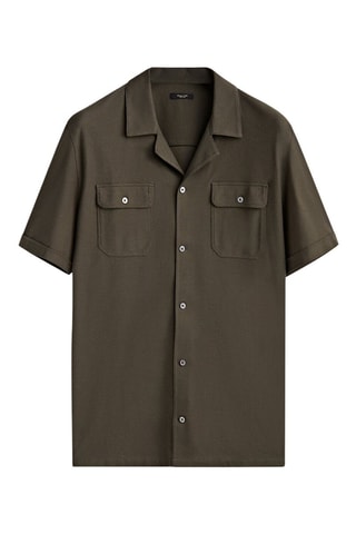 Chemise en cuir de mouton - Kaki