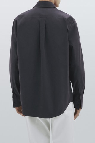 Chemise en coton relaxed fit poche - Studio - Anthracite