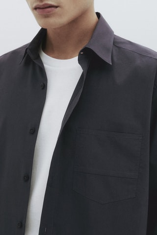Chemise en coton relaxed fit poche - Studio - Anthracite