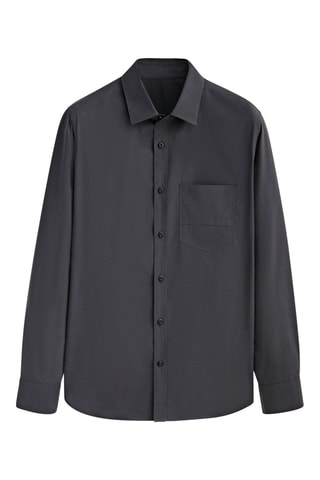 Chemise en coton relaxed fit poche - Studio - Anthracite