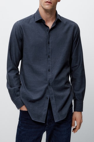 Chemise oxford en coton slim fit - Bleu marine