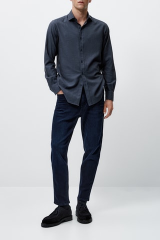 Chemise oxford en coton slim fit - Bleu marine