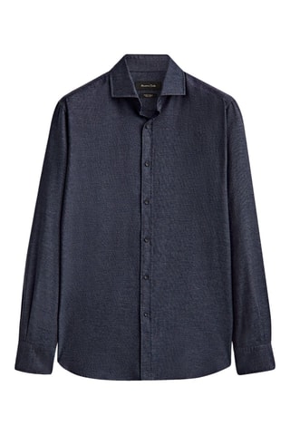 Chemise oxford en coton slim fit - Bleu marine