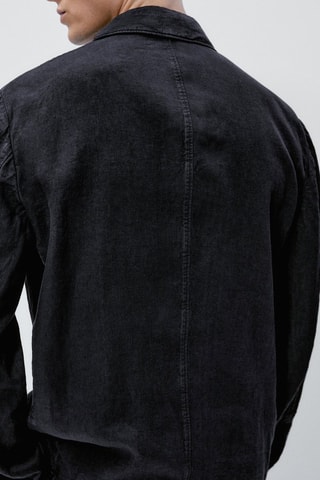 Surchemise en lin teinté ensemble - Bleu marine