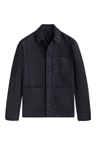 Surchemise en lin teinté ensemble - Bleu marine