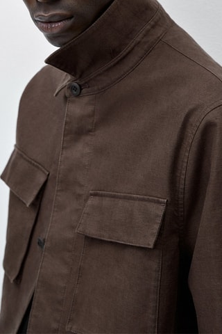 Surchemise en lin mélangé 3 layers - Marron