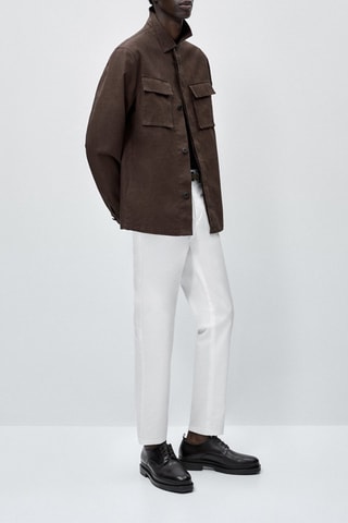 Surchemise en lin mélangé 3 layers - Marron