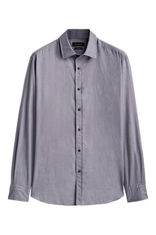 Chemise pied-de-poule slim fit - Bleu marine et écru