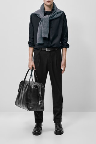 Chemise bleu encre carreaux slim fit - Anthracite