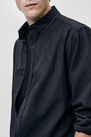 Chemise bleu encre carreaux slim fit - Anthracite