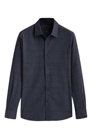 Chemise à carreaux droite - Bleu marine