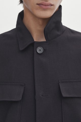 Surchemise en laine froide ensemble - Noir