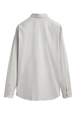 Chemise coton unie stretch fit - Gris clair