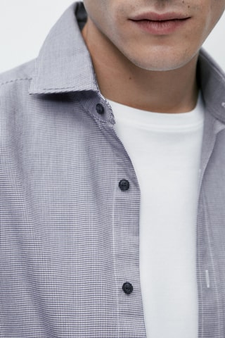 Chemise pied-de-poule slim fit - Gris