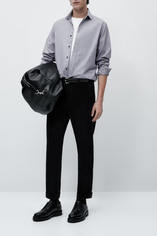 Chemise pied-de-poule slim fit - Gris