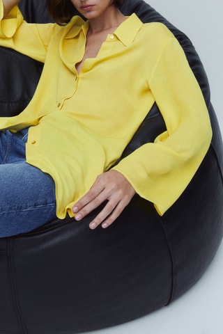 Chemisier fendu nœud dos - Vert citron