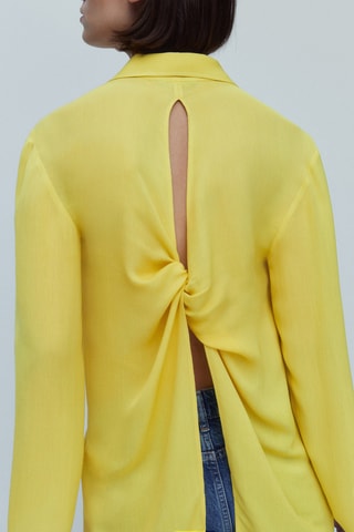 Chemisier fendu nœud dos - Vert citron