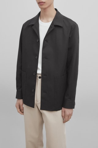 Surchemise mélange de coton - Noir